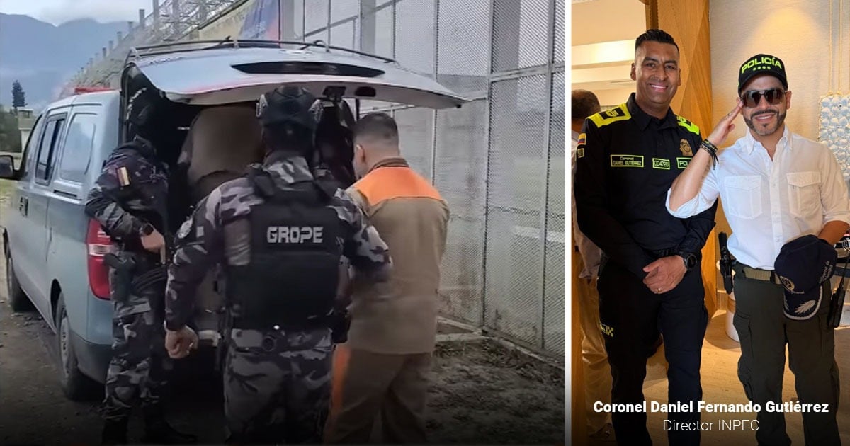- Los guardas del Inpec encargados de trasladar los presos rapados y esposados de pies y manos